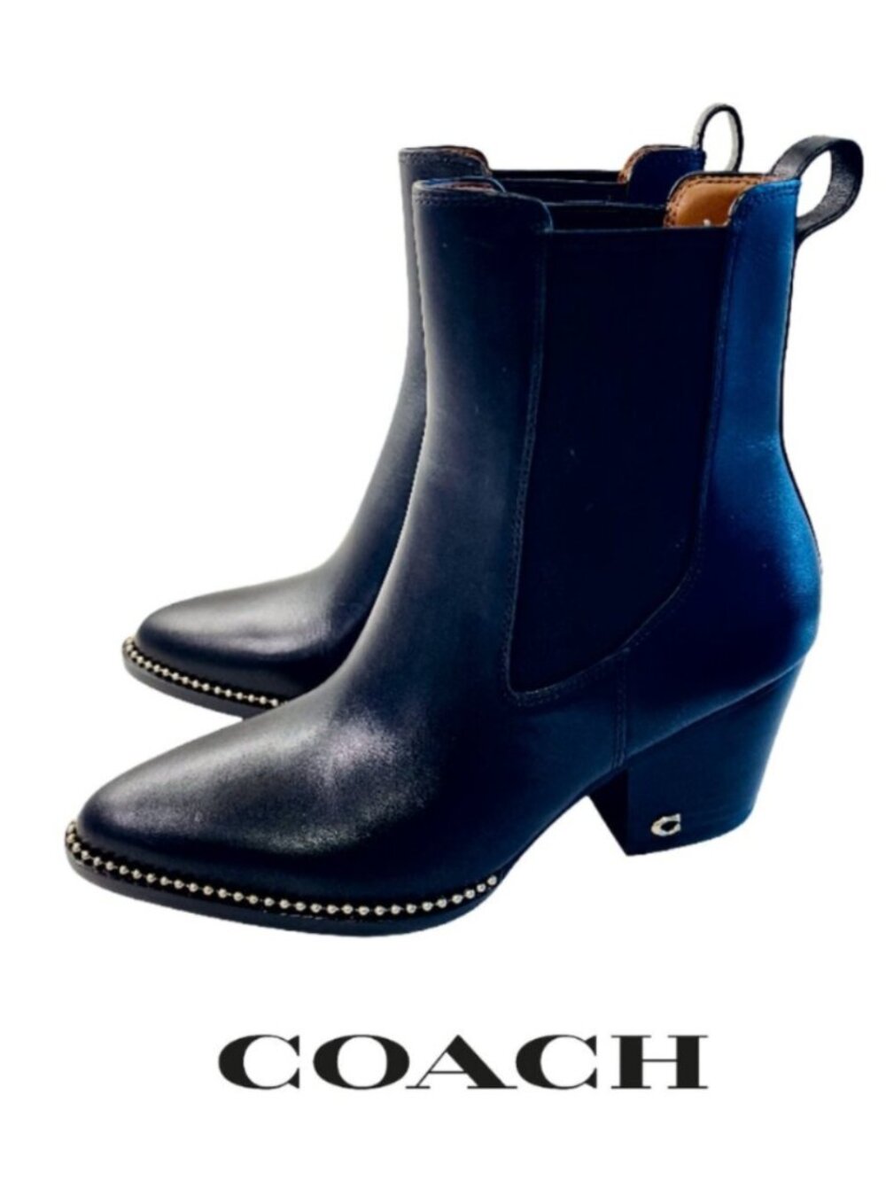 COACH Pierce Bootie Leather Boots CC786 Women Size 6 Black's